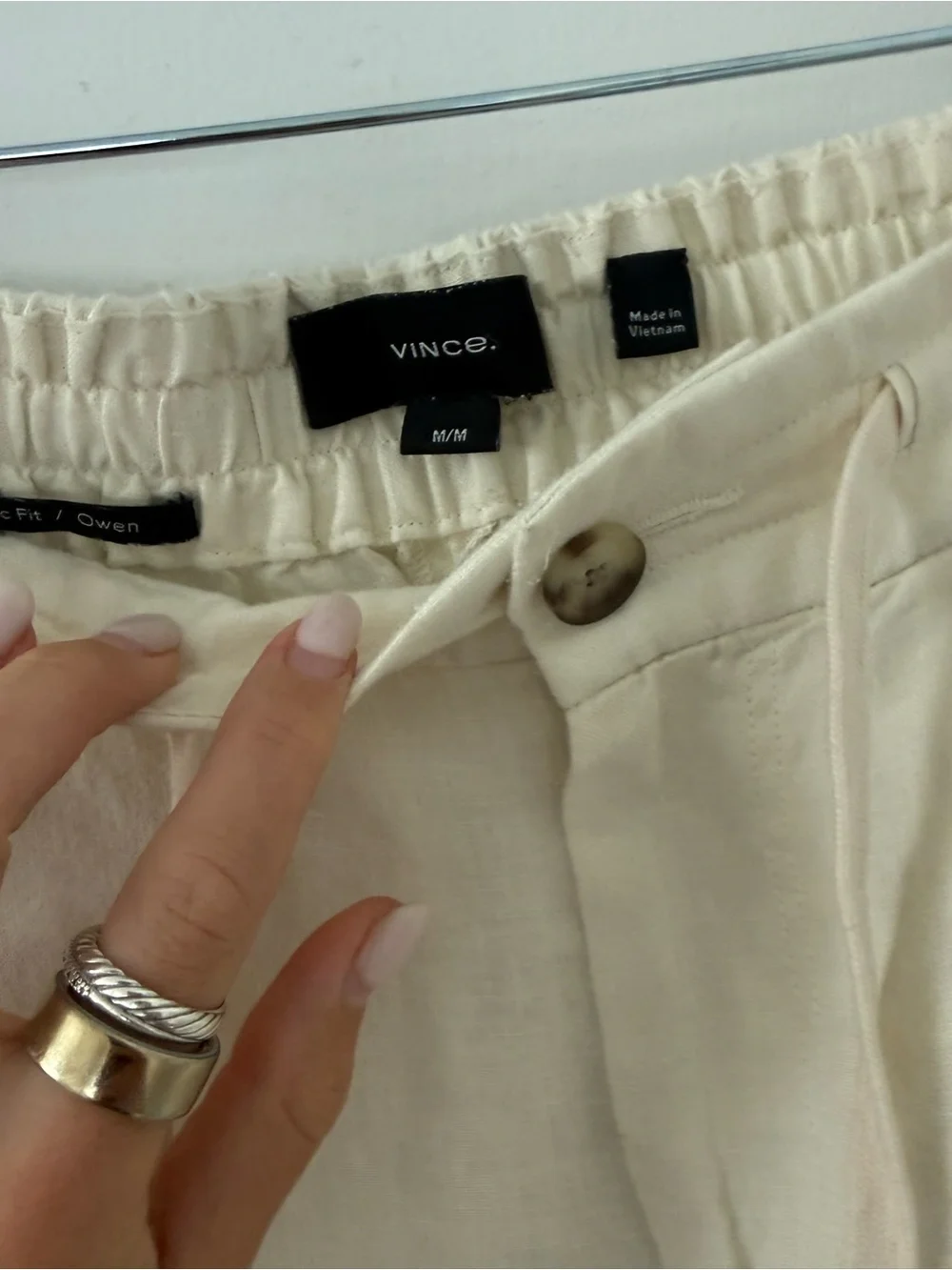 Vince Cream Drawstring Chinos